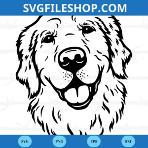 Golden Retriever Dog Face Clipart, Svg Cut Files